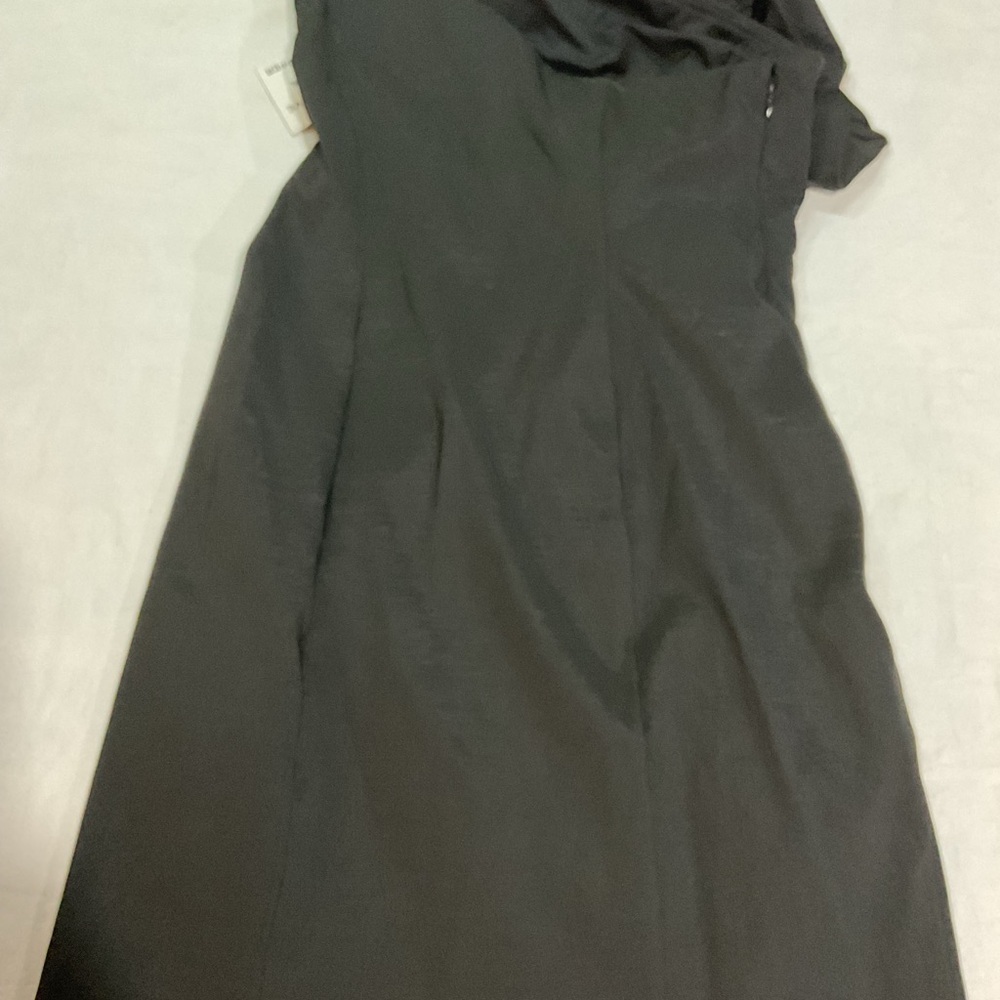 S.L. Fashions one shoulder ruffle Black Dress size 14 - Picture 5 of 7